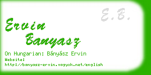 ervin banyasz business card