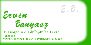 ervin banyasz business card